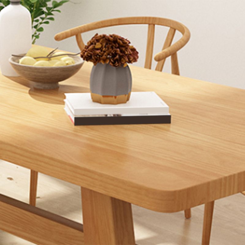 Simplicity Style Dinette Table Solid Wood Rectangle Dinner Table in Natural