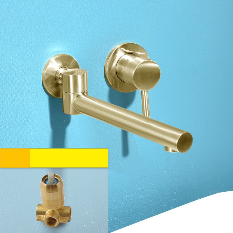 Light Luxury Wall Mounted Bathroom Faucet Lever Handle Sink Faucet