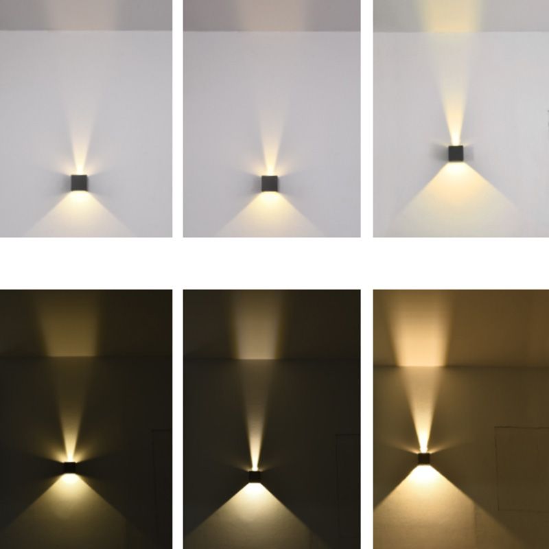 Moderner minimalistischer Stil quadratisch auf und ab LED Wandleuchte Metallwandleuchten für Außenwand