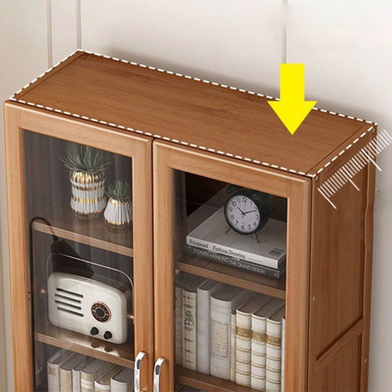 Wooden Standard Bookcase Modern Style Closed Back Bookshelf with Drawer Storage