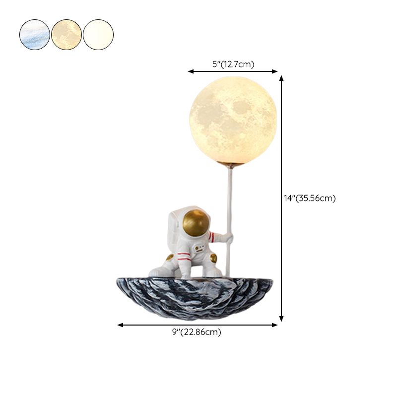 Modern Style Wall Mount Light 1-Light Spherical with Resin for Bedroom