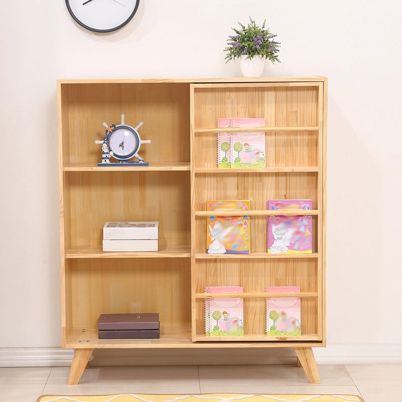 Scandinavian Closed Back Bookshelf Freestanding Book Shelf with 1 Door