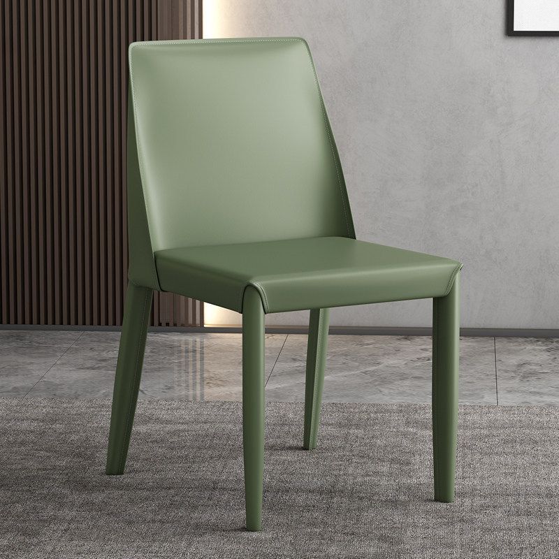 Contemporary Leather Dining Chair Parsons Chair in Matte Finish for Kitchen
