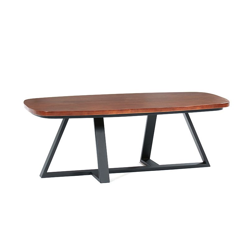 Modern Style 1 Single Coffee Table Pine Wood Brown Cocktail Table