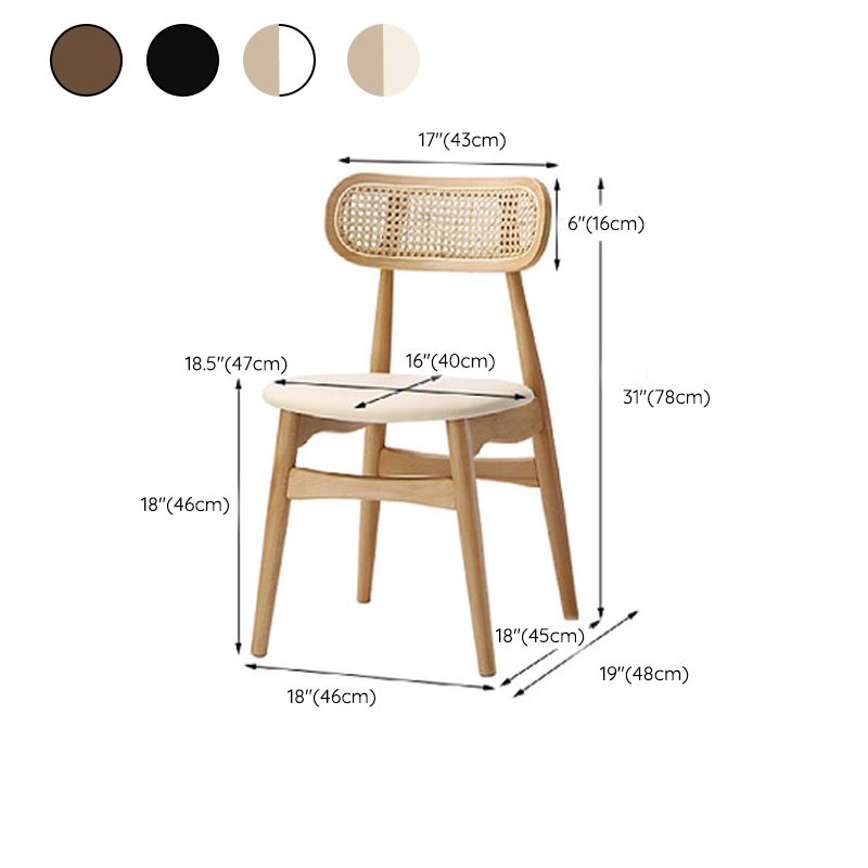Contemporary Open Back Dining Chair Indoor-Outdoor Solid Wood Side Chair