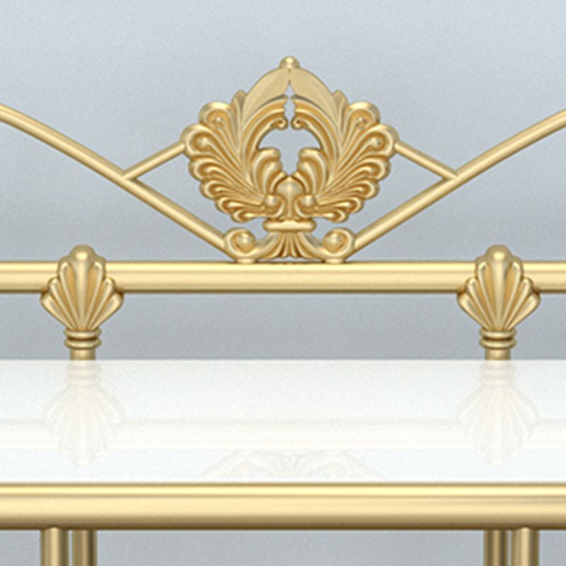 1 Shelf Glam Night Table Open Storage Nightstand with Legs ,21.3 " Tall