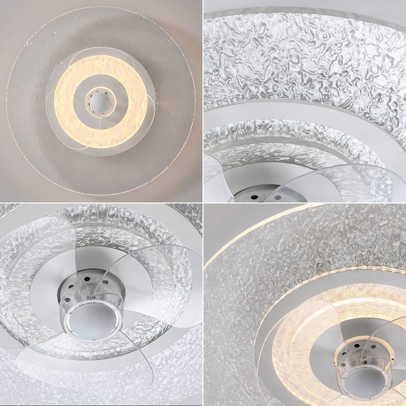 Weiße ultradünne Deckenventilator Leuchte Einfachheit Acryl LED Semi Flush Mount Light für Schlafzimmer