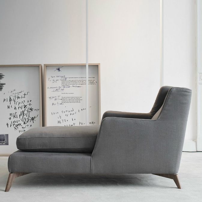 Upholstered Chaise Lounge Couch Micro-Fabric Chaise Lounge Chair Scandinavian Chaise