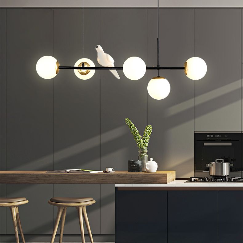 Modern Minimalist Island Light Glass Hanging Light for Dining Room