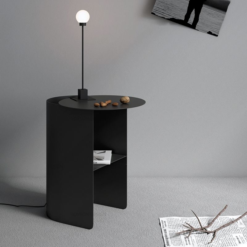 Mid-Century Modern Iron Coffee Table Pedestal Cocktail Table for Living Room