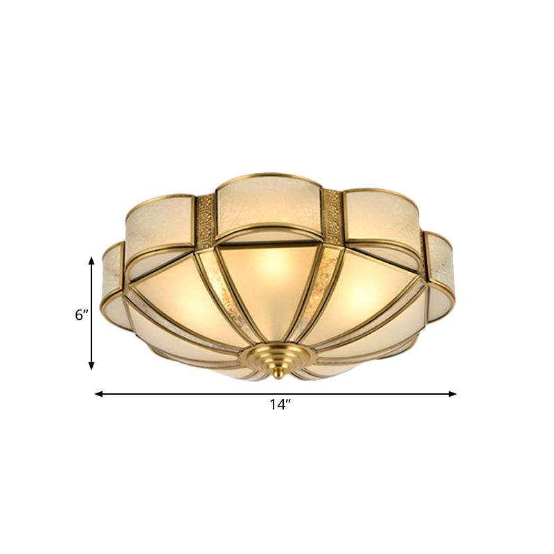 14"/18"/23,5" B Metall-Messing-Unterputz-Kronleuchter, gewellt, 3/4/6 Köpfe, traditionelle Deckenleuchte für Wohnzimmer
