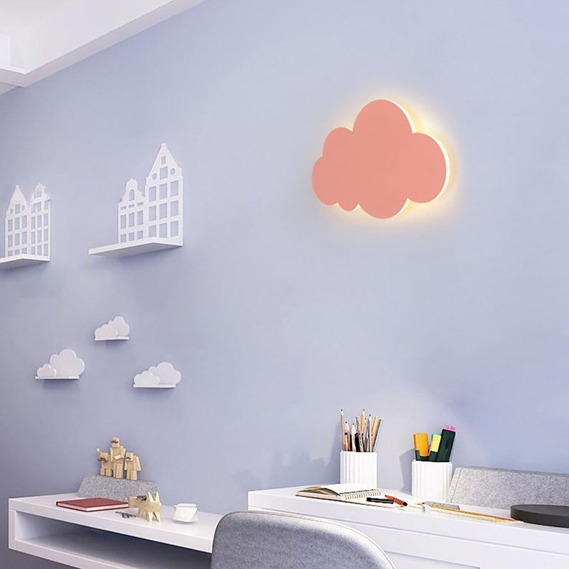 Kids Multicolor Wall Sconce Cloud Metal Wall Light Fixture for Bedroom