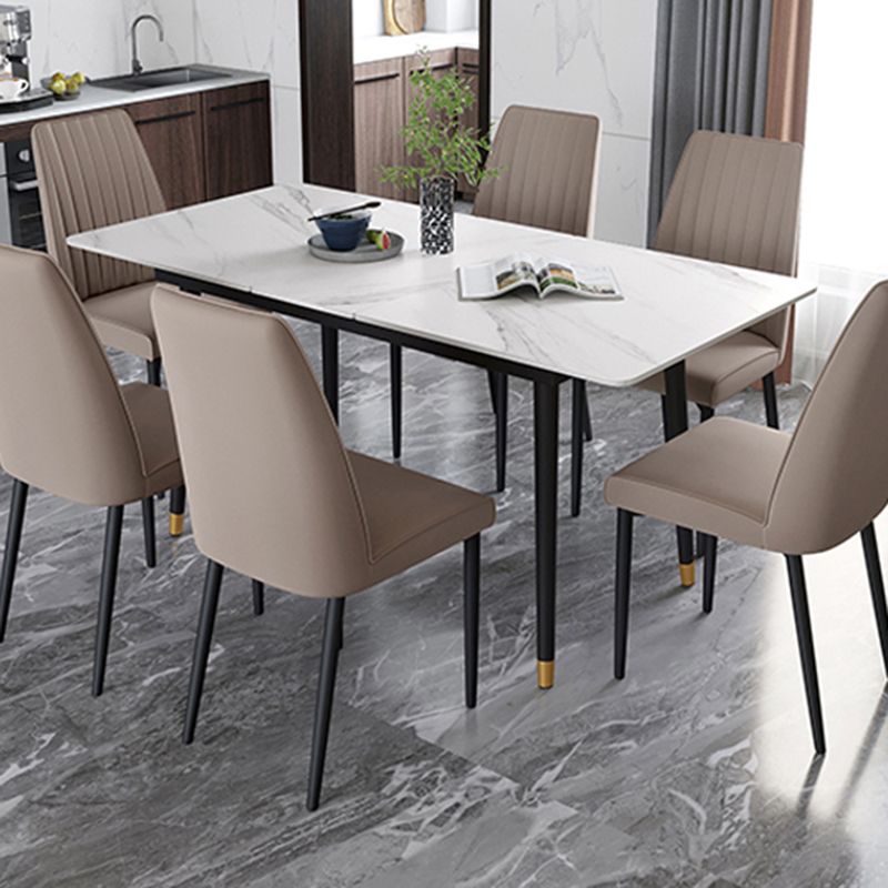 White Contemporary Rectangular and Round Easy Folding Dining Table