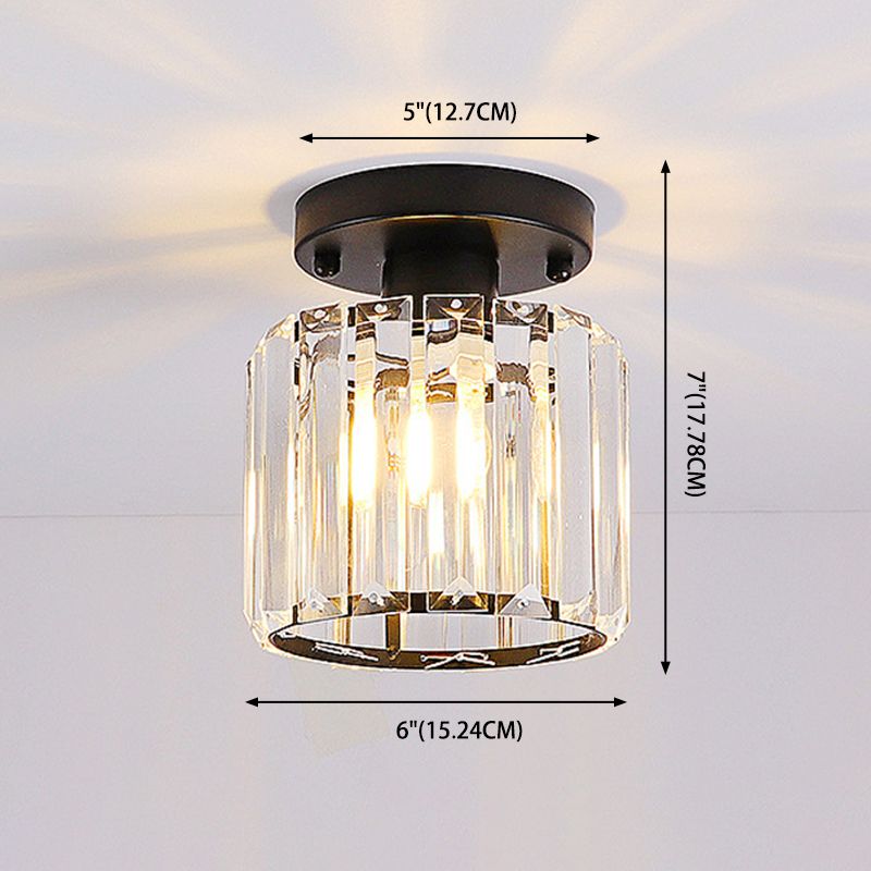 Crystal Geometric Ceiling Mounted Fixture Contemporary Close To Ceiling Lighting Fixture