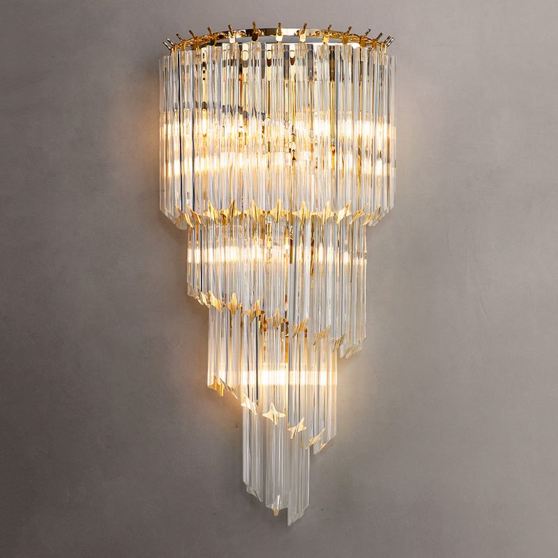 Modern Style Tiered Shape Wall Lamp Crystal Sconces for Bedroom