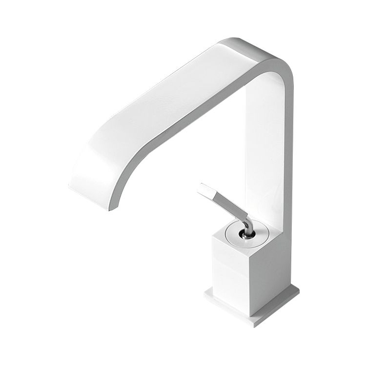 Waterfall Spout Widespread Lavatory Faucet Modern Metal Widespread Sink Faucet