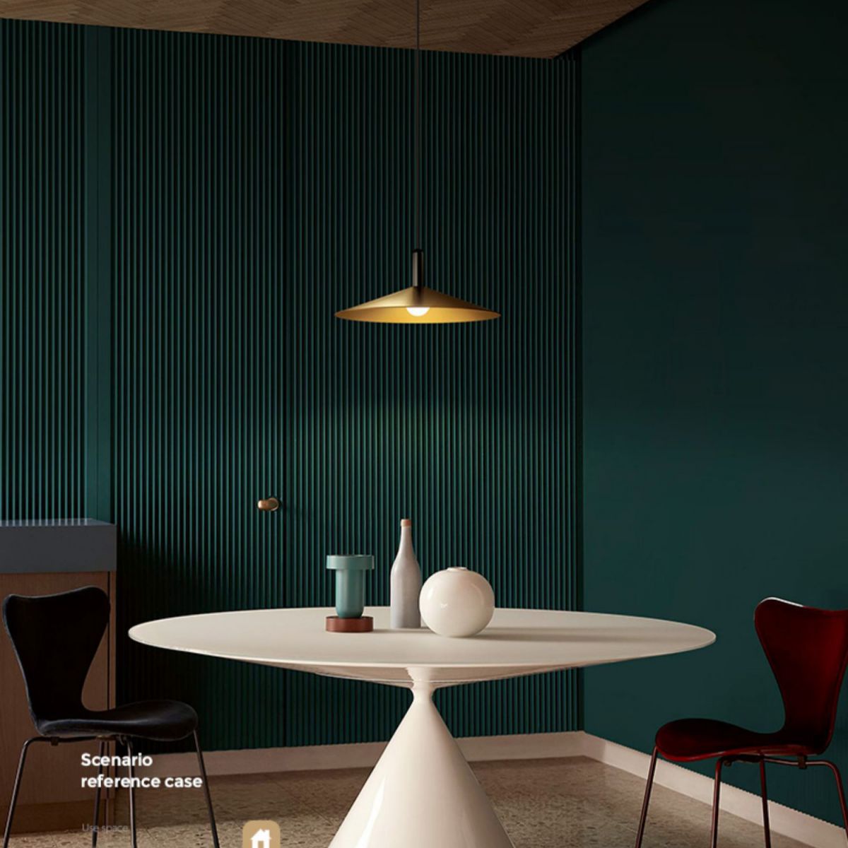 Flared Dinning Room Hanging Ceiling Light Metal Nordic Down Lighting Pendant in Coppery