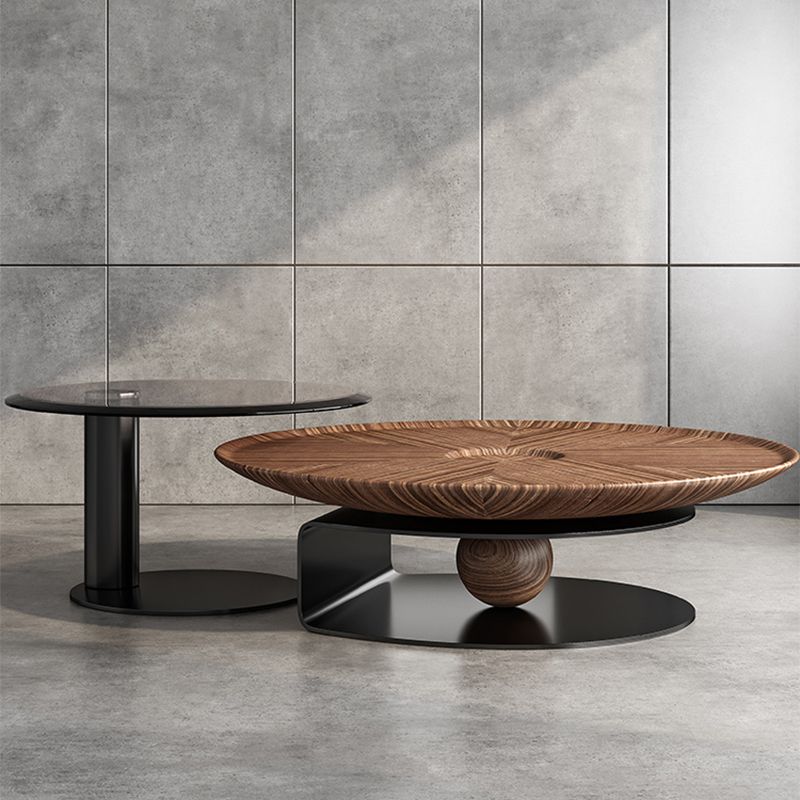 No Distressing Pedestal Coffee Table Modern Round Bunching Tables