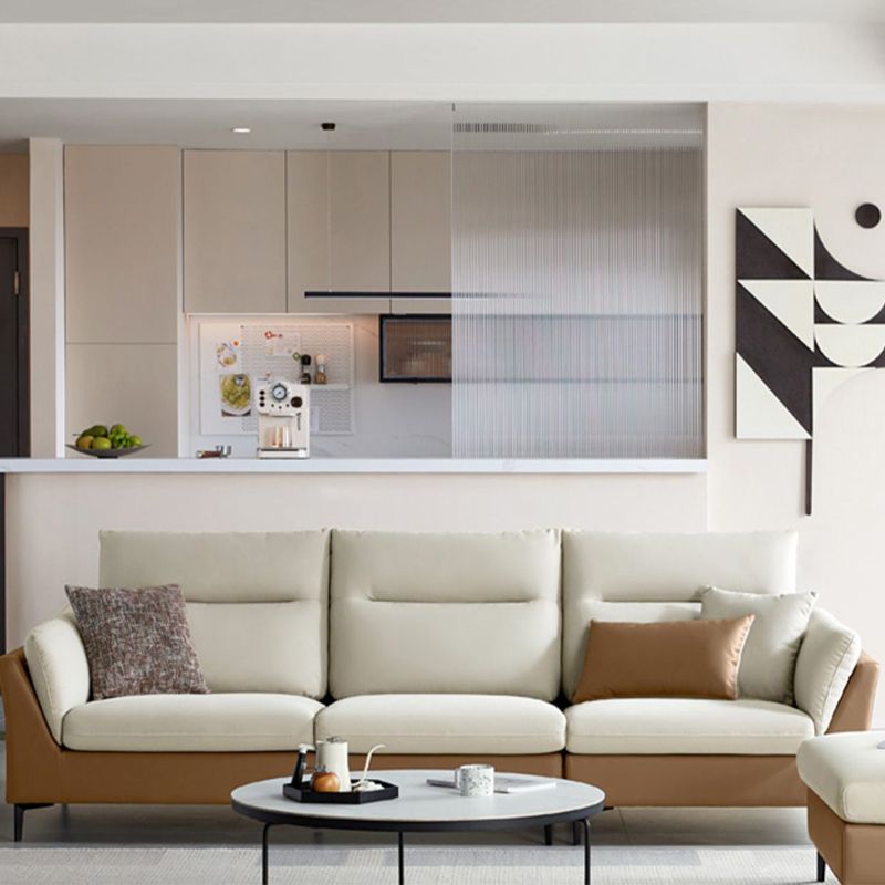 35.4" W Contemporary  Sectionals Faux Leather Sectional Sofa Set