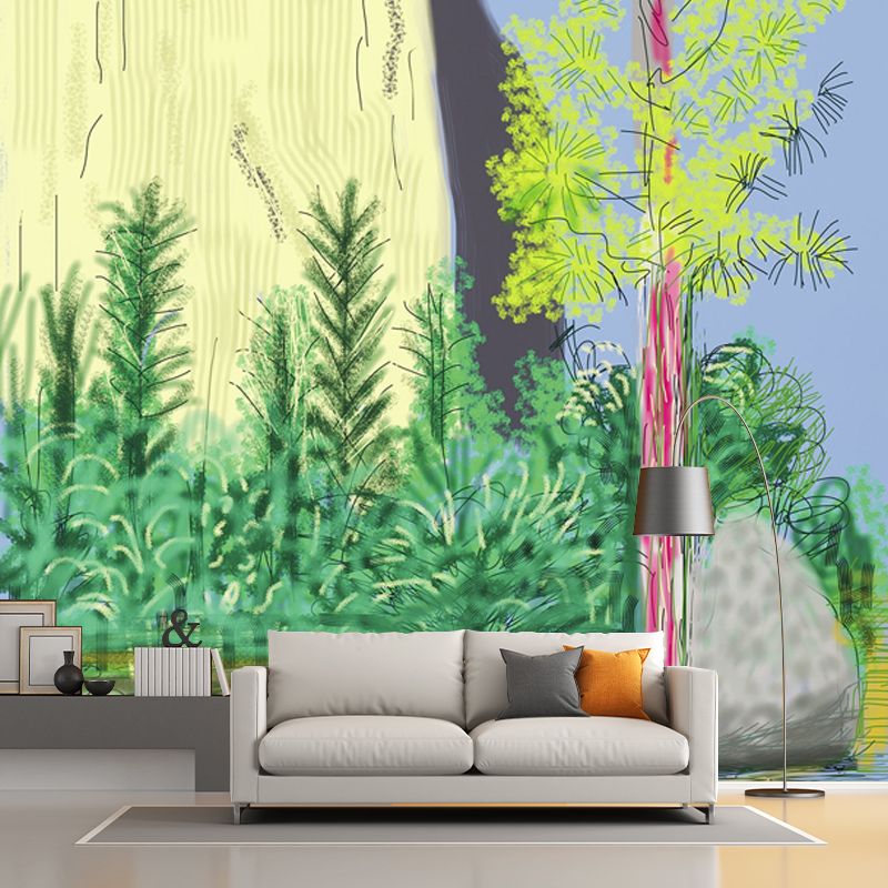 Pop Art Yosemite Suite Murals Yellow-Green Scenery Painting Wall Decor for Bedroom