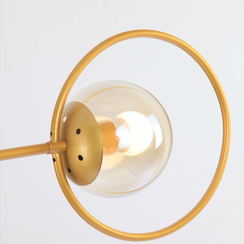 Klares Glas modo hängende Licht mit Ring 2 Lichter moderner Kronleuchter in Gold für Schlafzimmer