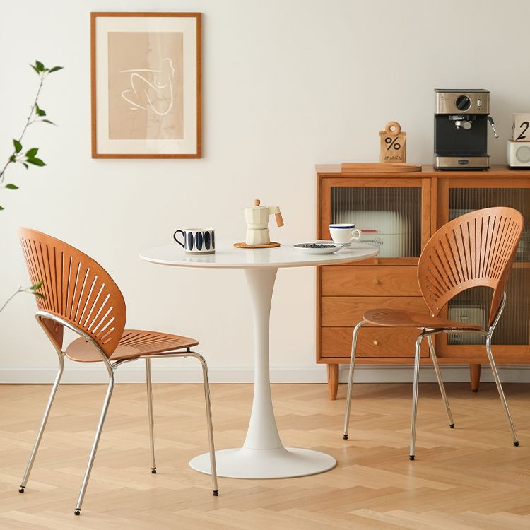 Modern Armless Dining Chairs Solid Wood Windsor Back Dining Side Chair