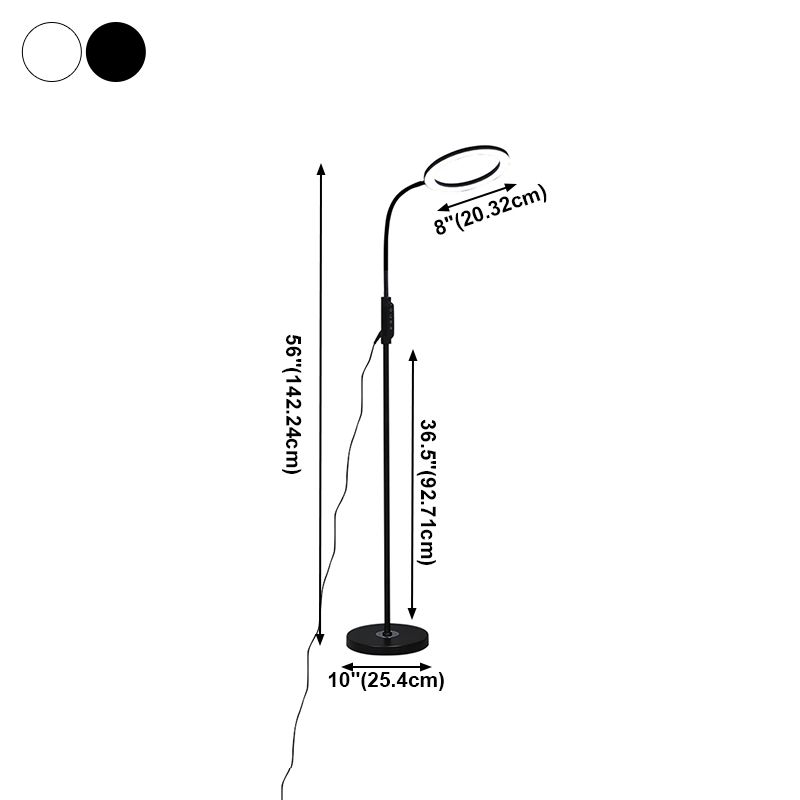 1 Light Circle Floor Lamps Modernism Metal Standard Lamps for Business Activities