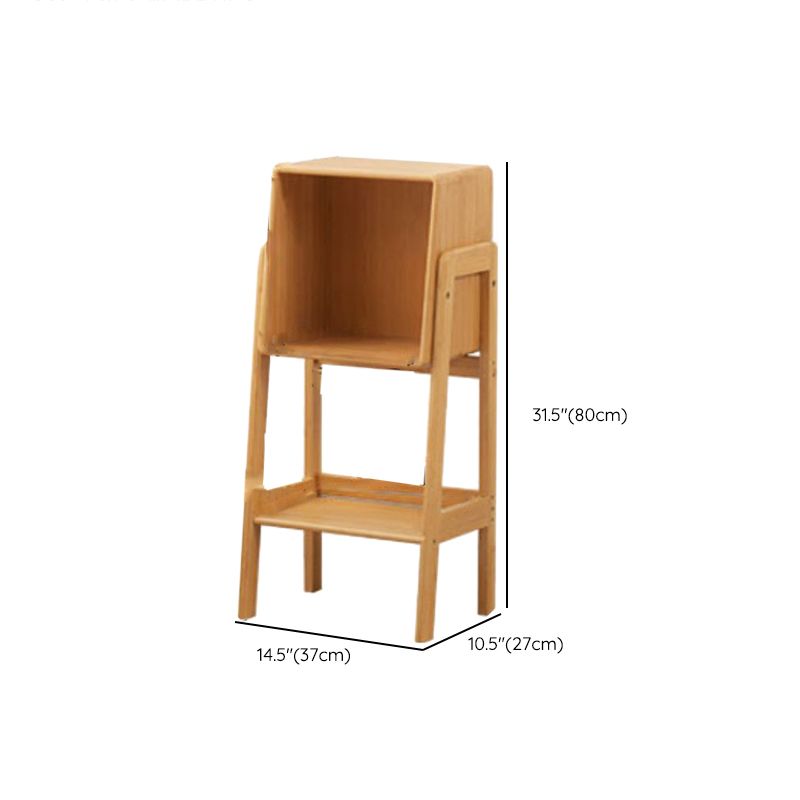 Bamboo Vertical Bookshelf Contemporary Closed Back Bookcase with Shelves