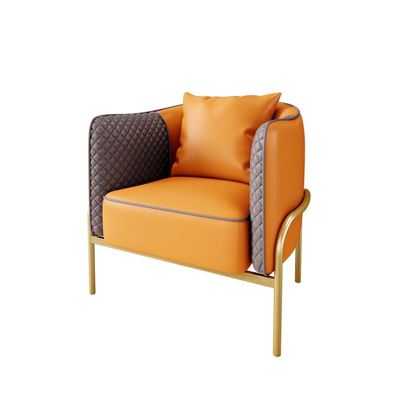 Modern Faux Leather Sofa with Pillow Back for Living Room Sofa