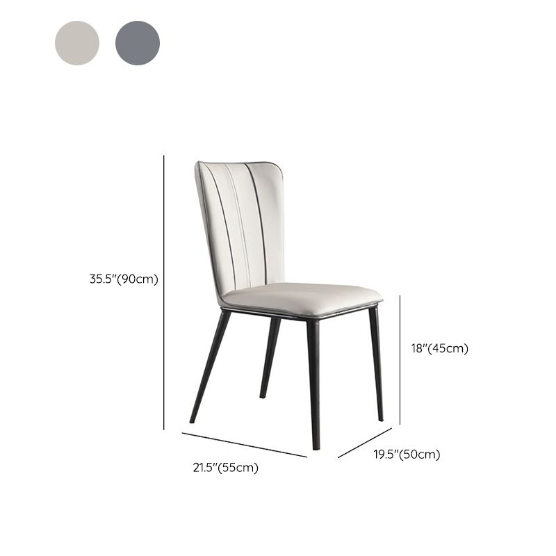 Contemporary Side Chair Solid Back Dining Room Chair for Dining Room