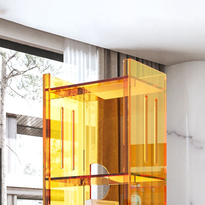 Modern Style Closed Back Bookshelf Standard Acrylic Bookcase with Rectangular Shelves