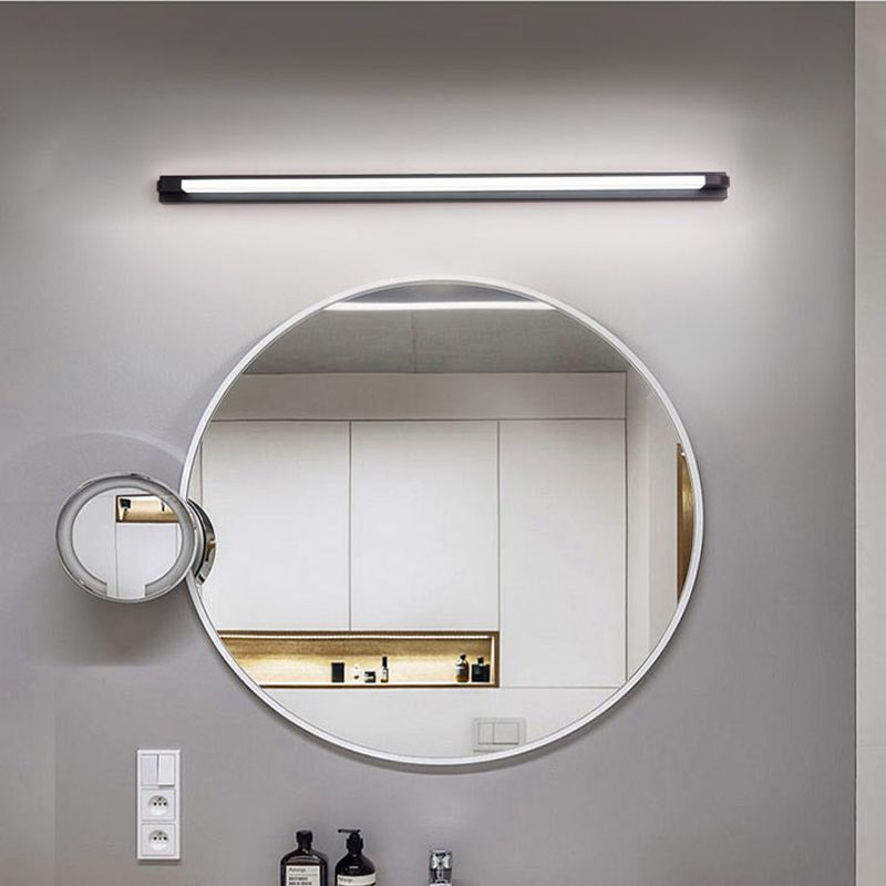 Metal Linear Shade Wall Sconce Modern Style 1-Light Mirror Wall Mount Light Fixture