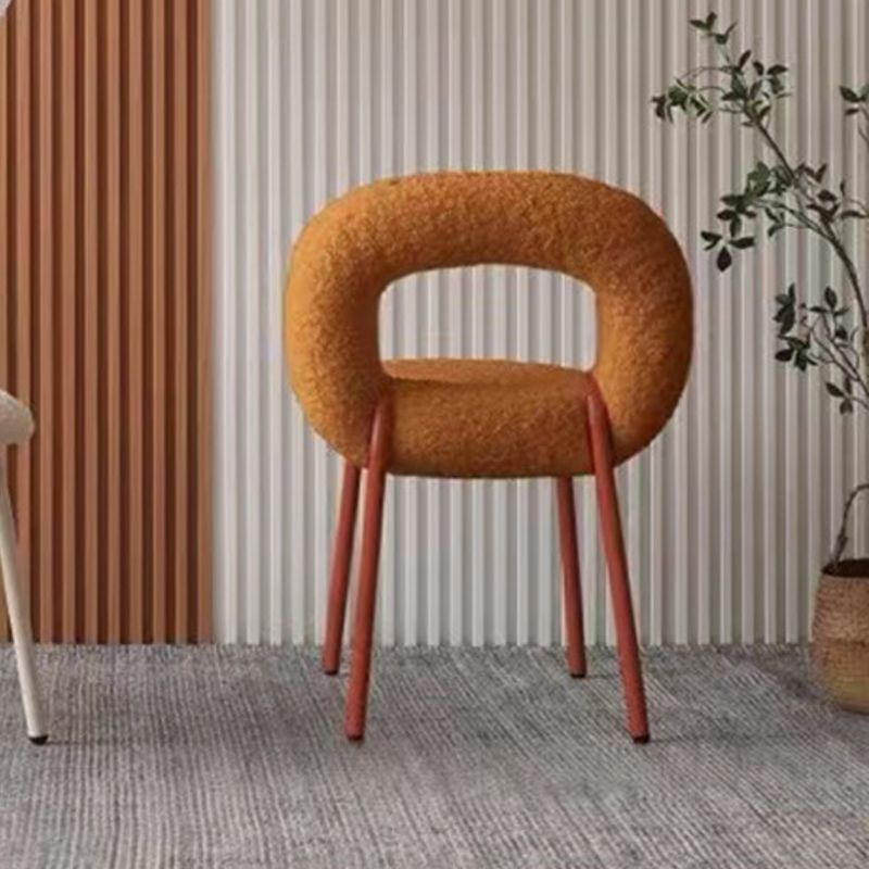 Upholstered Dining Side Chair Metal Frame Open Back Dining Side Chair