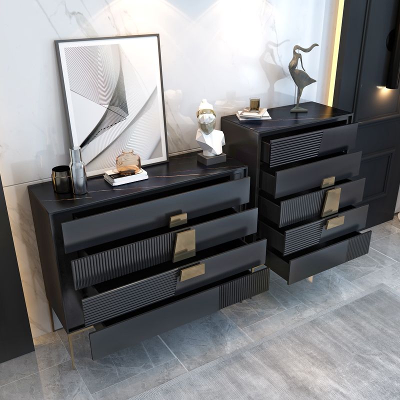 Contemporary Storage Chest Stone Dresser with 4/5 Drawers , 15.6 Inch Width