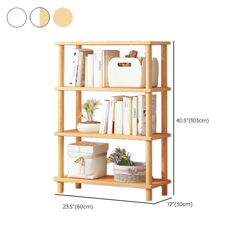 Modern Open Back Standard Bookshelf Wooden Bookcase for Study Room