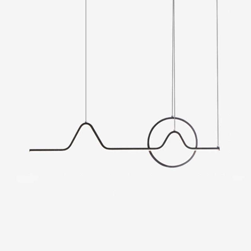 Estilo moderno lineal isla colgante de metal simple luz de metal para restaurante