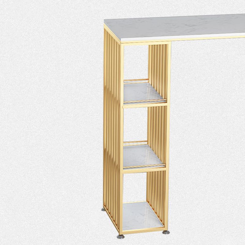 Indoor Marble Cocktail Bar Table Contemporary Storage Pub Height Dining Table