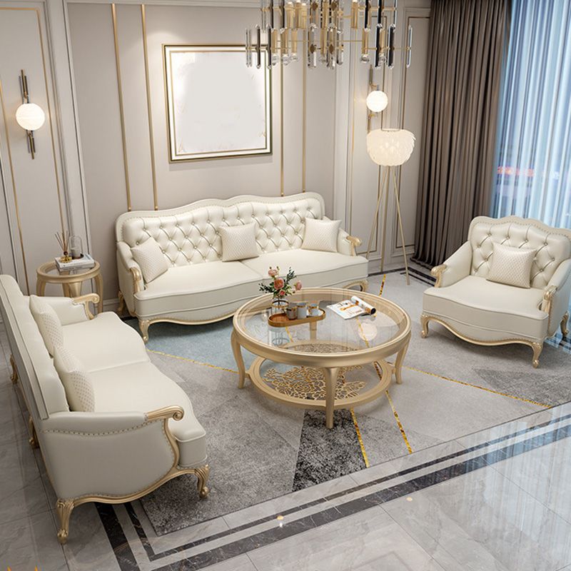 38" High Sofa Charles Of London Arm Sofa with Tufted Split-Back for Living Room