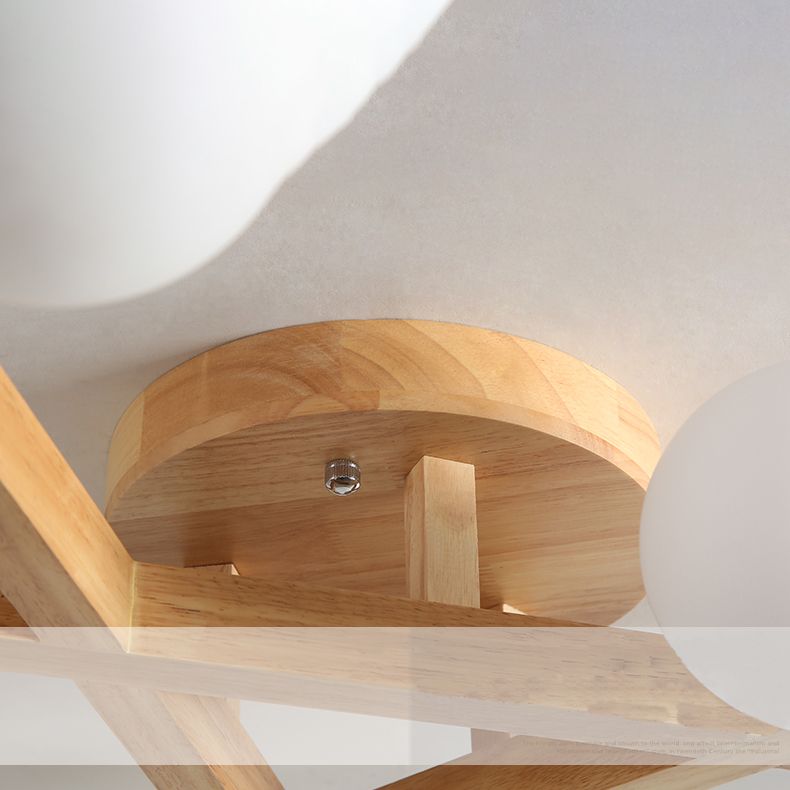 Madera Global Semi Flush Lighture Fixture Modern Style Wooden Semi Flush Mount Lighture