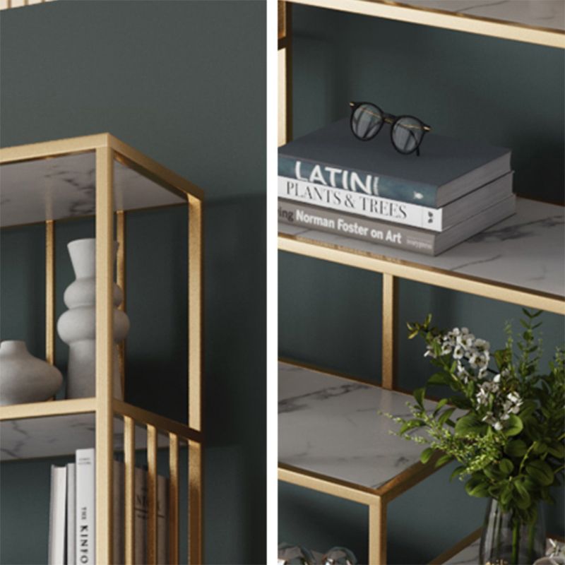 Glam Shelf Bookcase Open Back Metal Book Shelf for Study Room