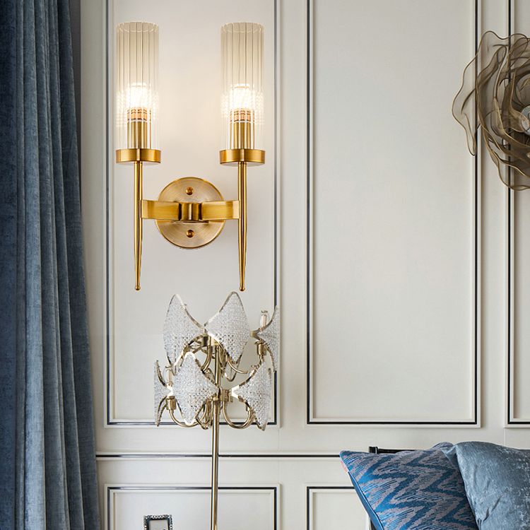 Pure Glass Wall Sconce in Modern Creative Style Wrought Iron Wall Lamp for Living Room