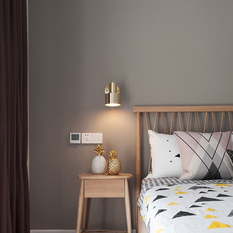 Nordic Luxury Style Cylinderical Wall Mounted Light Fixture Copper 1 Light Sconces