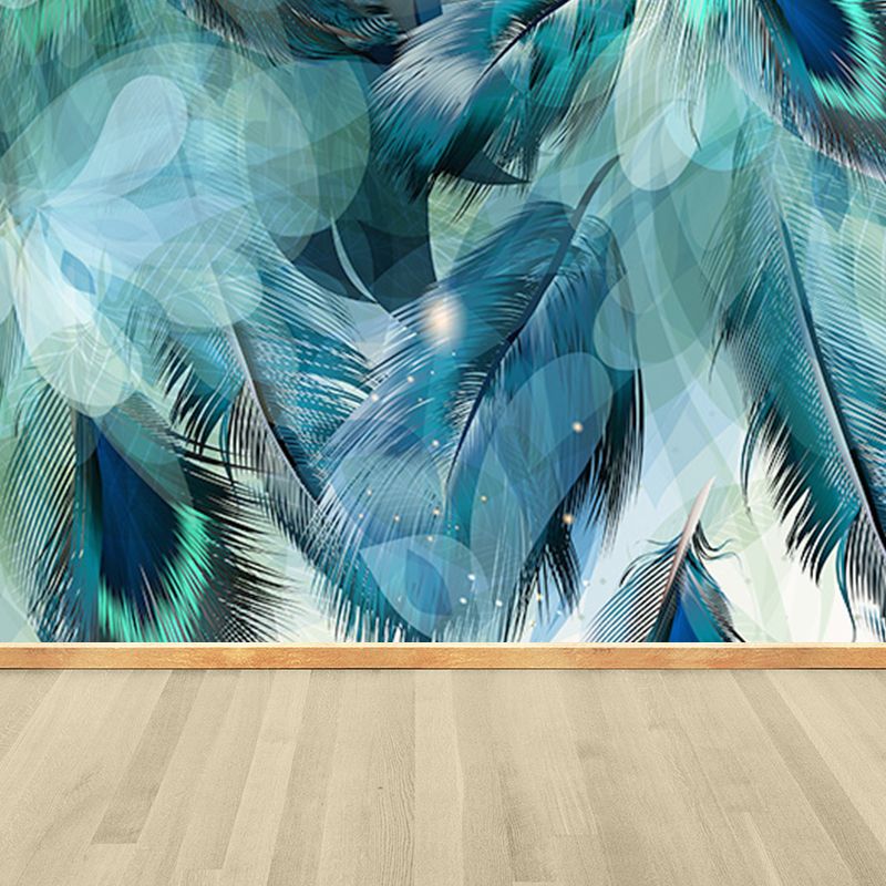 Extra großes Feder-Wandbild, helle Farbe, Vlies-Wandkunst für die Inneneinrichtung, personalisierbar