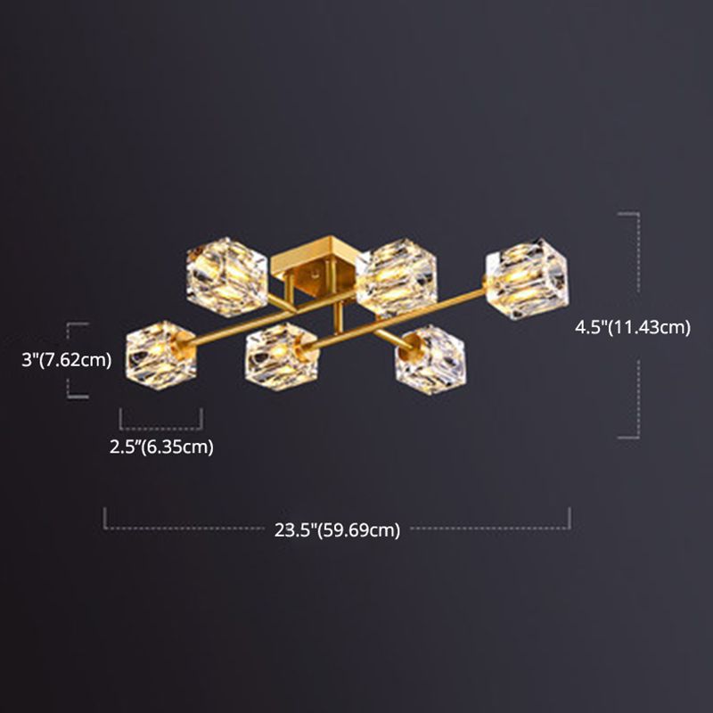 Carré près de l'éclairage du plafond luminaire en cristal moderne
