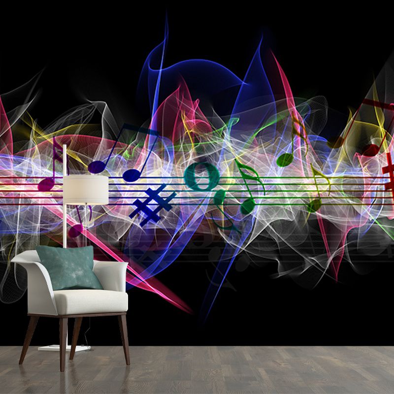 Modern Illustration Mural Wallpaper Musical Note Indoor Wall Mural