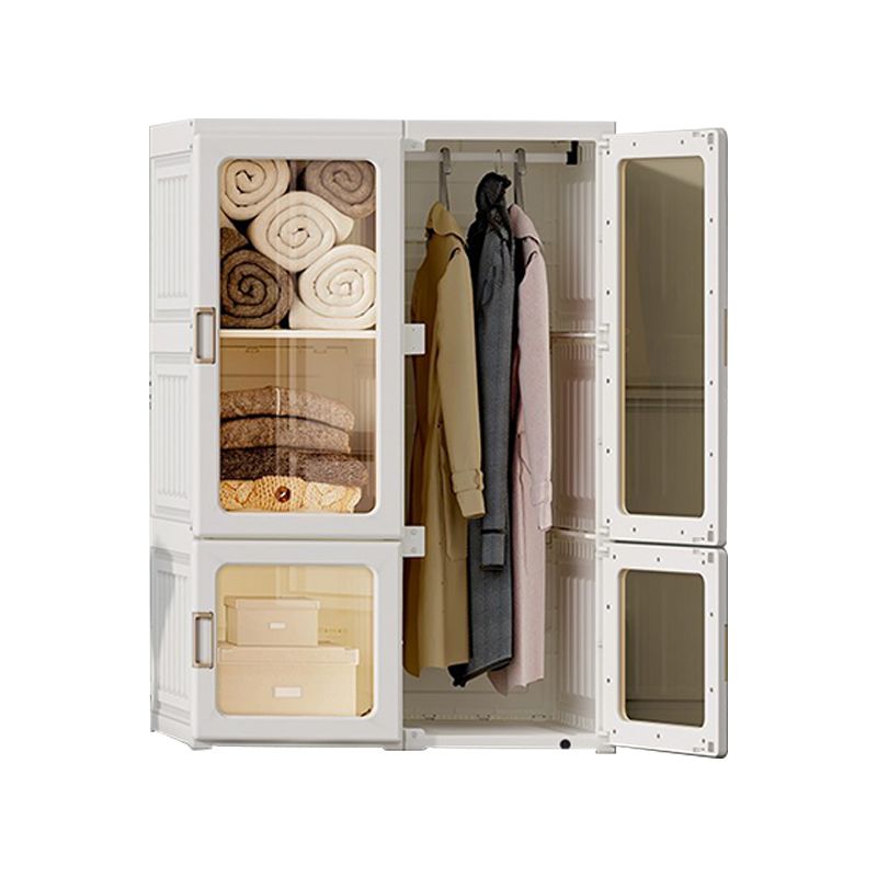 Modern Folding Plastic Wardrobe Freestanding Wardrobe with Shelves