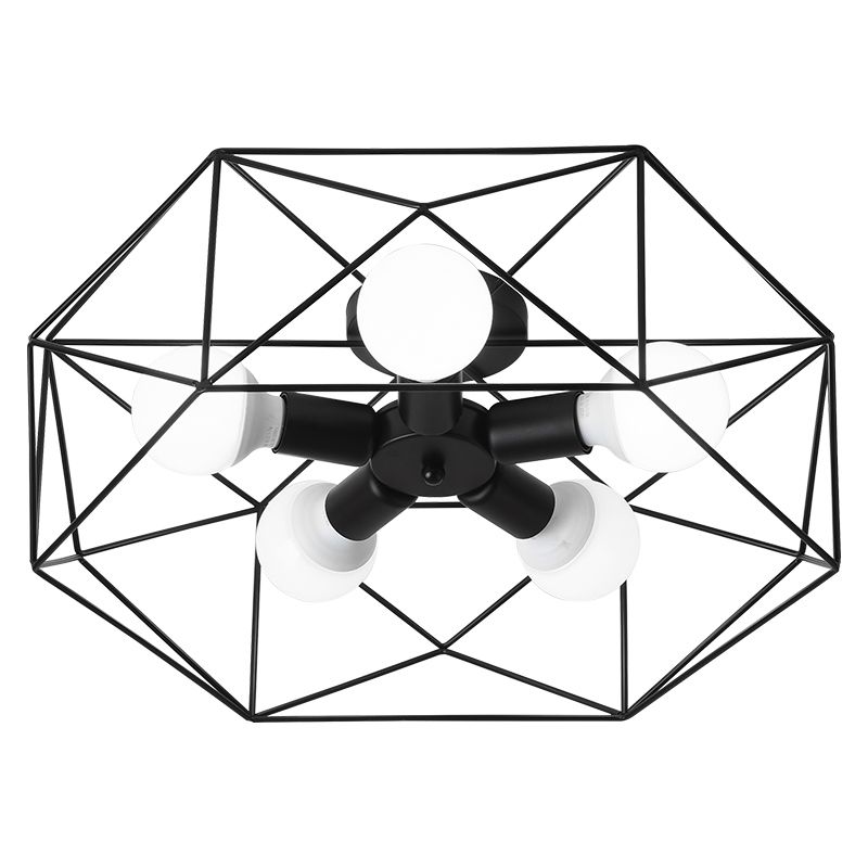 Retro Flush Mount Ceiling Light Caged Ceiling Lamp for Bedroom