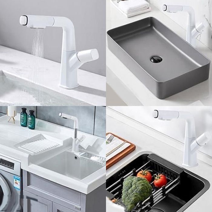 Vessel Sink Faucet Pull-out Bathroom Faucet with Single Knob Handle