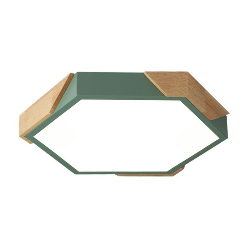 Acrylic Hexagon Shaped LED Flush Mount Lighting Nordic Style Flush Mount Ceiling Light for Bedroom