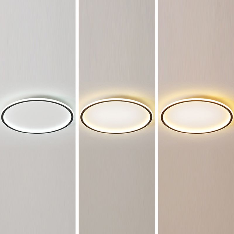 Modern Flush Mounted Ceiling Lights Ring LED Ceiling Mount Lighting with Silicone Shade